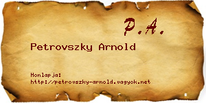 Petrovszky Arnold névjegykártya